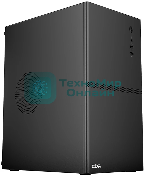 Компьютерный корпус CBR mATX Minitower V861, без БП, 2хUSB 2.0, HD Audio+Mic, черный PCC-MATX-V861-WPSU