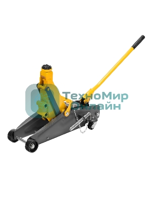 Домкрат гидравлический подкатной с фиксатором Denzel 2,8 т, 135-385 мм