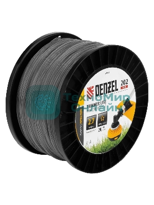 Леска для триммера Denzel круглая, 2,7 мм х 200 м, катушка