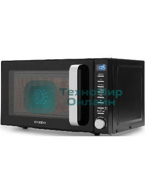 Микроволновая печь Hyundai HYM-D3034 черный/серебристый, 20 л, 700 Вт, переключатели - кнопки, поворотный механизм