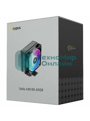 Кулер для процессора Cooler Ocypus Delta A40 BK ARGb Delta-A40-BK1NAWN00X-GL черный 120мм алюминий+медь 2000rpm 29db 4-pin 220W 156мм