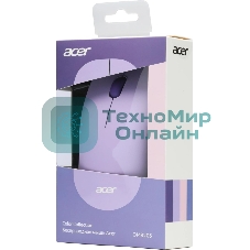 Мышь беспроводная Acer OMR205 фиолетовый, 1200 dpi, радиоканал, USB, кнопки - 3