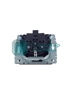 Розетка 1-местная IEK BRITE РС14-1-0-БрС с заземлением, с защитными шторками, 16А, сталь