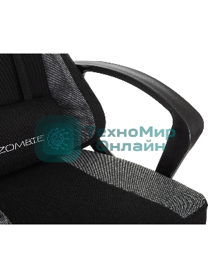 Кресло Zombie Carry черный/серый, экокожа, подголовник