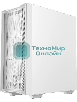 Компьютерный корпус Deepcool CC560 MESH V2 WH без БП, боковое окно (закаленное стекло), 3x120мм ARGb LED вентилятор спереди и 1x120мм ARGb LED вентилятор сзади, белый, ATX