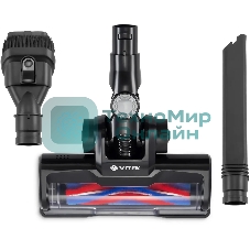 Пылесос вертикальный Vitek Starlight VT-8143 черный/серебристый, питание от аккумулятора, 35 Вт, уборка сухая, пылесборник 0.6 л, работа от АКБ max 30 мин