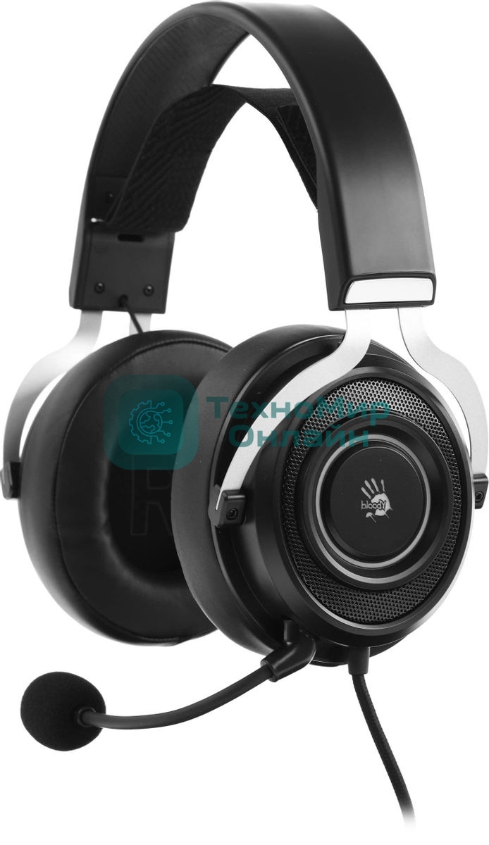 Гарнитура Bloody G535 чёрный/серебристый, проводная, подсветка