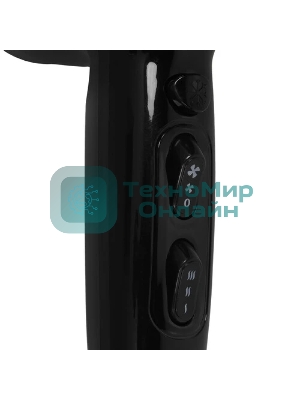 Фен ECON ECO-BH210D черный/голубой, 2000 Вт