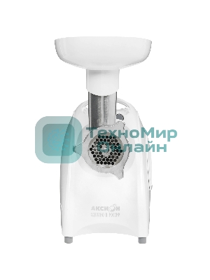 Мясорубка электрическая Аксион М641.02 белый, 2000 Вт, 3 кг/мин, реверс, защита от перегрузки, насадки - 6