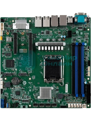 Серверная материнская плата MSI D1500-D1500GB4N-10G-HE, встроенный процессор Intel Xeon D-1500 (SoC), 4xDDR4 ECC RDIMM (до 128 ГБ), 4xSATA 6Gb/s, 4x1Gb LAN (Intel i350), 2x10Gb LAN (SFP+), 2xPCIe 3.0 x8, 1xM.2, 2xUSB-A 3.0, 2xUSB-A 2.0, 1xVGA, 1xCOM, IPMI 2.0, Mini-ITX