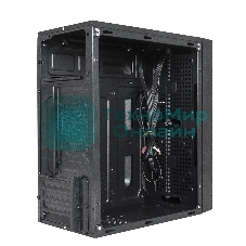 Компьютерный корпус Minitower ExeGate mEVO-9301-NPX400 (mATX, БП 400NPX с вент. 12см, с окном, 2хUSB+1хUSB 3.0, HD аудио, черный, с RGb подсветкой)