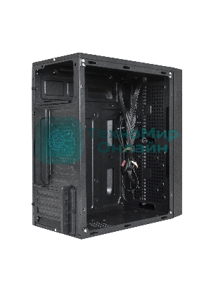Компьютерный корпус Minitower ExeGate mEVO-9301-NPX400 (mATX, БП 400NPX с вент. 12см, с окном, 2хUSB+1хUSB 3.0, HD аудио, черный, с RGb подсветкой)