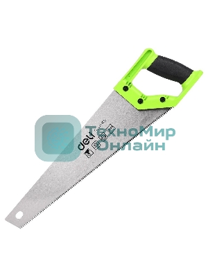 Ножовка по дереву Deli DL6840B 400мм, сталь 65Mn, шлифовка зубцов с 3-х сторон, рукоять из двухкомпонентного противоударного пластика