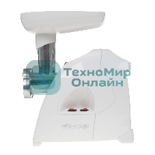 Мясорубка электрическая Аксион М41.03 белый, 1700 Вт, 2.0 кг/мин, реверс, защита от перегрузки, насадки - 8