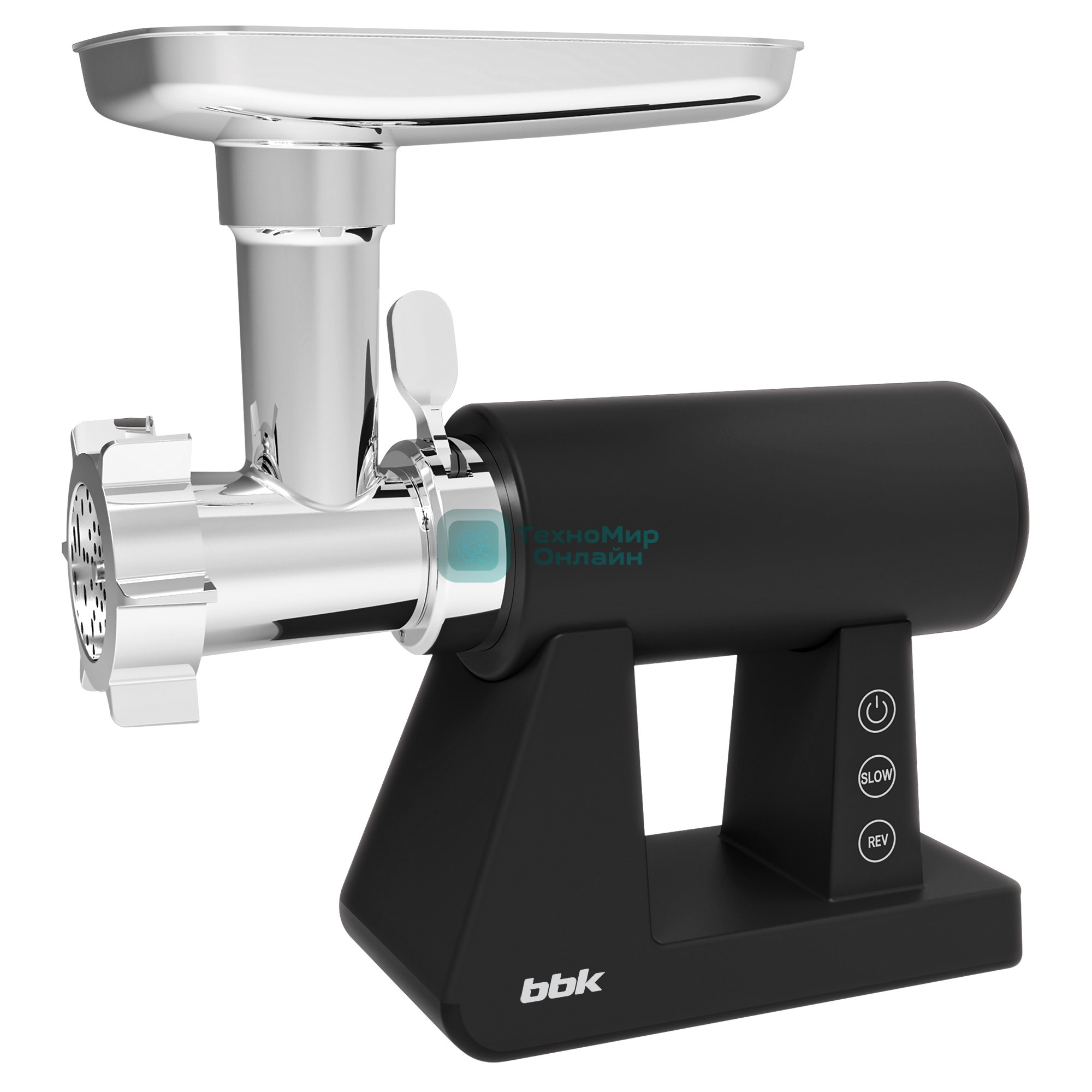 Мясорубка электрическая BBK MG3000 черный, 2500 Вт, 2.5 кг/мин, реверс, защита от перегрузки, металлический лоток, насадки - 7