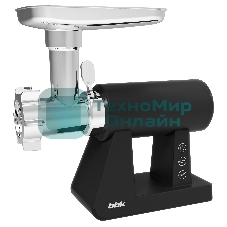 Мясорубка электрическая BBK MG3000 черный, 2500 Вт, 2.5 кг/мин, реверс, защита от перегрузки, металлический лоток, насадки - 7