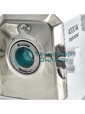 Мясорубка электрическая DELTA LUX DE-604M белый, 4000 Вт, 2.5 кг/мин, реверс, защита от перегрузки, насадки - 5