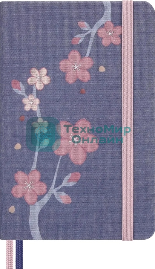 Блокнот Moleskine LIMITED EDITION SAKURA LESU08MM710 Pocket 90x140 мм, обложка текстиль, 160 страниц, линейка, синий, 2025