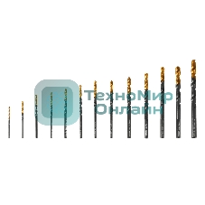 Набор сверл по металлу Denzel 1,5-6,5 мм, HSS-Tin, Golden Tip, 13 шт