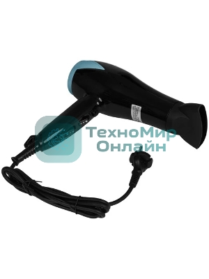 Фен ECON ECO-BH210D черный/голубой, 2000 Вт