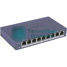 Коммутатор Hikvision DS-3E1309P-EI(O-STD)(B), 8×100 Мбит/с PoE + 1×1 Гбит/с, настраиваемый