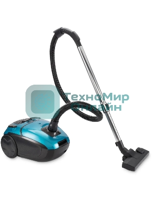 Пылесос Hyundai HYV-B4990 бирюзовый/черный, 400/2220 Вт, уборка сухая, пылесборник мешок, 2.5 л (в компл.:1мешок)