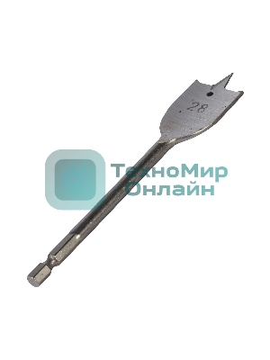 Сверло PATRIOT по дереву перовое 28 мм х 150 мм, 1 шт в блистере