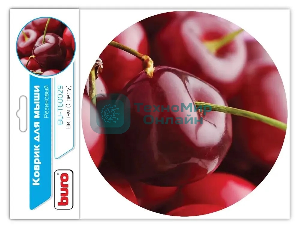 Коврик для мыши Buro BU-T60029 рисунок/вишня