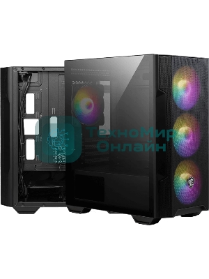 Компьютерный корпус MSI MAG FORGE M100R, Global, 1xUSB 3.0, 2xUSB 2.0, 4x120мм ARGb Fan, ESD ARGbControl Board, Tempered Gl