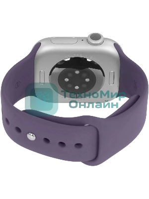 Умные часы Apple Watch Series 11 A3331 42мм OLED корп.серебристый Sport Band рем.фиолетовый разм.брасл.:S/M (MEU64LW/A)