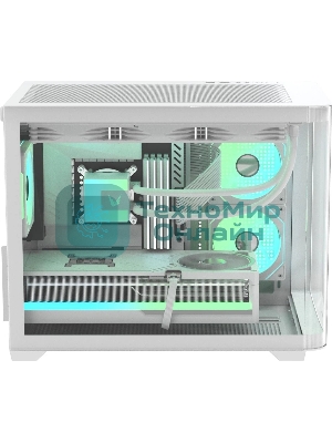 Компьютерный корпус AeroCool/Formula Crystal U2M Floe белый без БП mATX 1xUSB 3.0 audio bott PSU