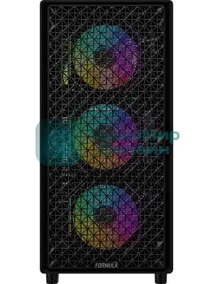 Компьютерный корпус Formula V Line MANA Dynamic Black AR, ATX, TYPE-C*1, USB3.0*2, FRONT 3x120мм ARGB, REAR 1x120мм ARGB