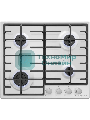 Газовая варочная панель Maunfeld EGHE.64.6CW/G, 4 конфорки, эмалированная сталь, белый