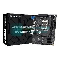 Материнская плата Maxsun Challenger B760M-F, LGA 1700, Intel B760, 2xDDR4, 3xSATA III, 2xM.2, 1xPCIe 4.0 x16, 1xHDMI, 1xVGA, 1xRJ-45 1Gb LAN, 2xUSB 3.2 Gen 1, 4xUSB 2.0, 3x3.5 мм, 5.1, mATX