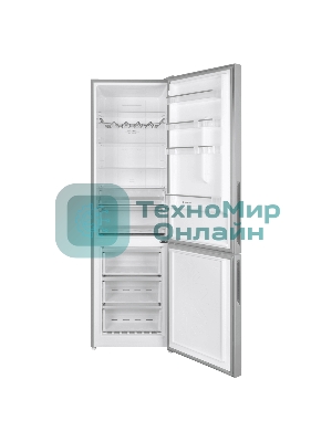 Холодильник Maunfeld MFF200NFS серый двухкамерный 240/100л морозилка снизу, No Frost