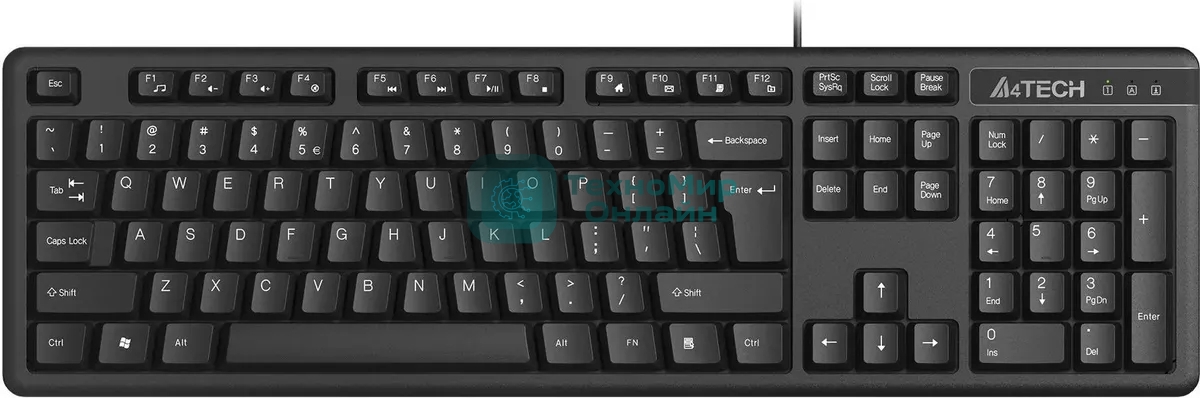 Клавиатура проводная A4Tech KKS-3, USB, черный
