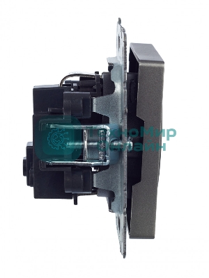 Розетка 1-местная IEK BRITE РС14-1-0-БрС с заземлением, с защитными шторками, 16А, сталь