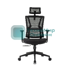 Кресло Бюрократ MC-711N-H черный, сетка, подголовник