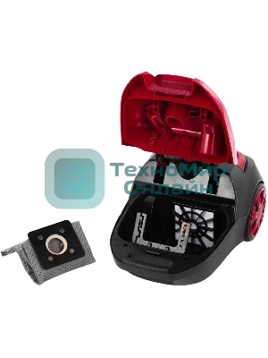 Пылесос Sharp ECKB19RR, красный/черный, 350/1900 Вт, уборка сухая, пылесборник мешок 2.3 л