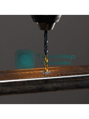 Набор сверл по металлу Denzel 1,5-6,5 мм, HSS-Tin, Golden Tip, 13 шт