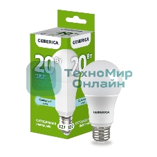 Лампа светодиодная GENERICA LL-A60-20-230-65-E27-G A60 20 Вт грушевидная 6500К E27 230В