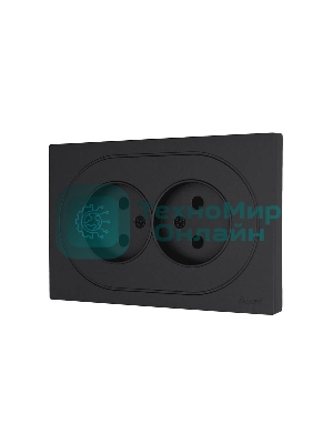 Розетка 2-м LEZARD СП OSEN без заземл. ПБТ, механизм, черный бархат 743-4200-128B