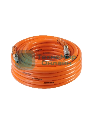 Шланг Patriot пневматический армированный RPH 15 (длина 15 м, диаметр 10х16, раб/макс давление 20/60 бар, мин/макс температура -35/70С, быстросъем рапид)