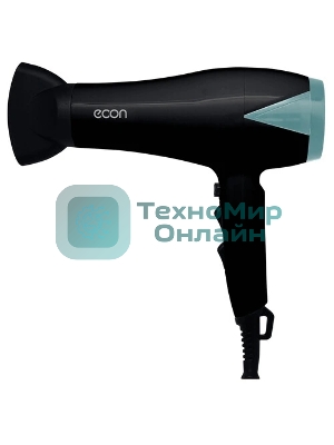 Фен ECON ECO-BH210D черный/голубой, 2000 Вт