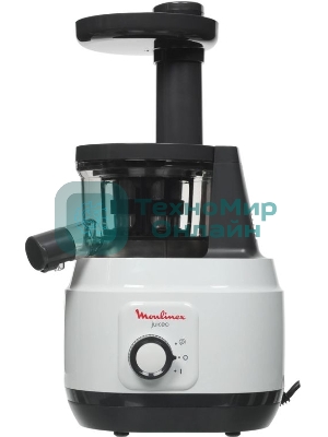 Соковыжималка Moulinex ZU150110 белый/черный, шнековая вертикальная, 150 Вт, 800 мл, электронное, реверс