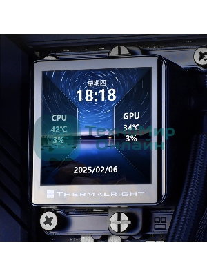 Система жидкостного охлаждения Thermalright Frozen Vision 360 V2 ARGb Soc-AM5/AM4/1200/1700/1851 черный 4-pin 28dB Al LCD Ret (F-VISION-360-BL-ARGb-V2)