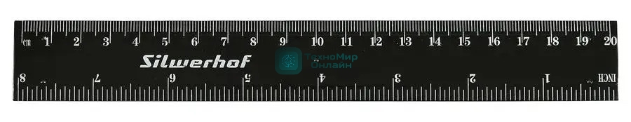Линейка Silwerhof 160163 пластик дл.20см черный спайка