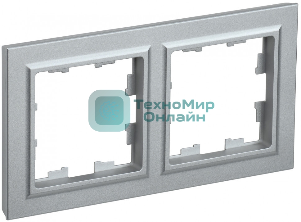 Рамка 2-местная IEK BRITE РУ-2-БрА (BR-M22-K47) алюминий