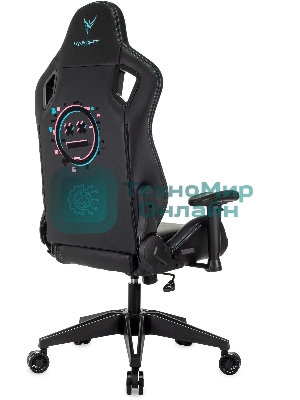 Кресло Knight Outrid Smile черный, экокожа, 120 кг, механизм качания