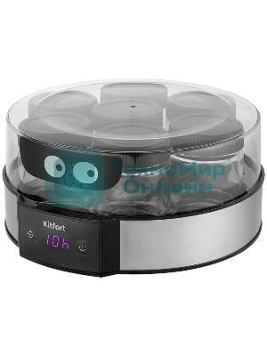 Йогуртница Kitfort КТ-6295 20Вт 7б. 190мл упр.:электрон. серебристый/черный